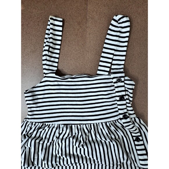 NWT Maeve Small Stripe Smocked Beachy Midi Dress Boho Chic Comfy Buttons Stretch - Picture 4 of 9